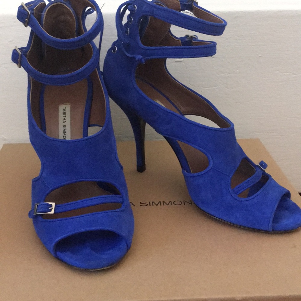 Tabitha Simmons Blue Suede Heels- Sz 7.5